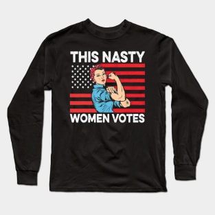 This Nasty Women Votes American Flag Vintage Long Sleeve T-Shirt